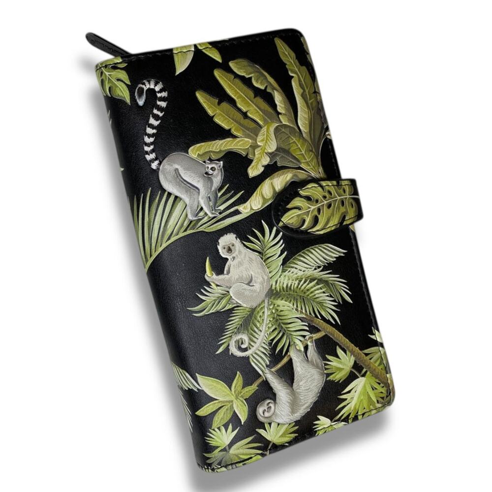 Shag Wear Canada Vegan Leather Wallet Bifold Sloth Lemur Monkey‎